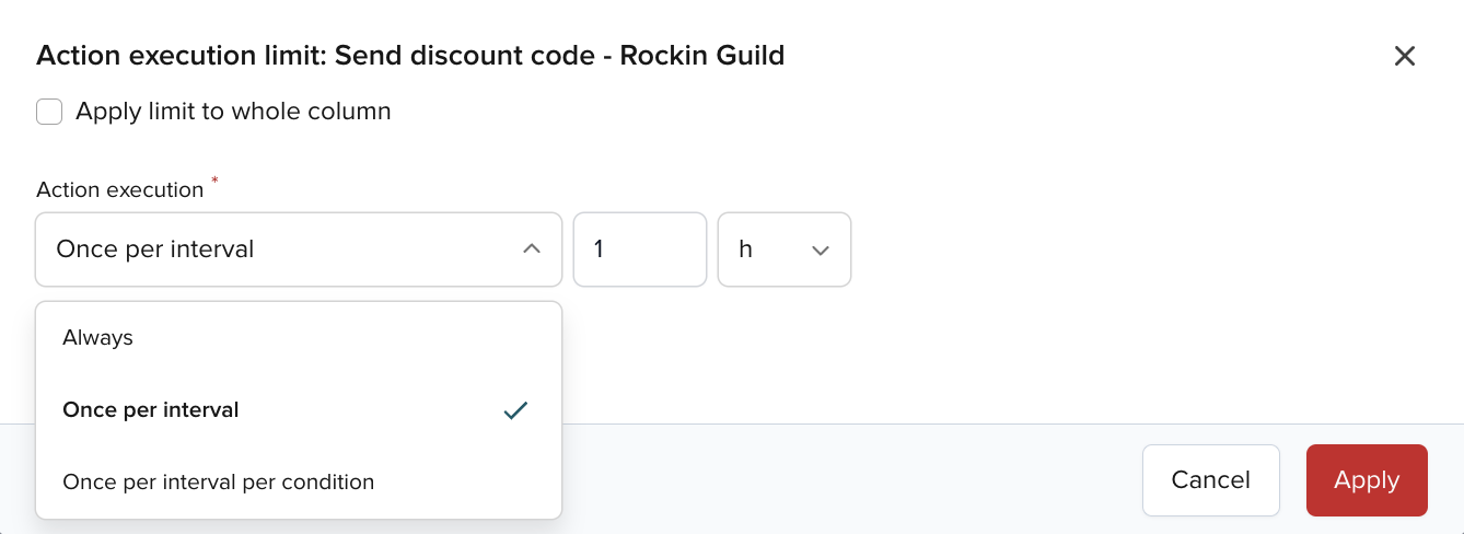 Action execution options