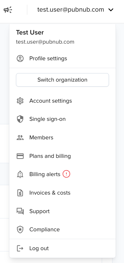 My Account menu showing an alert badge count