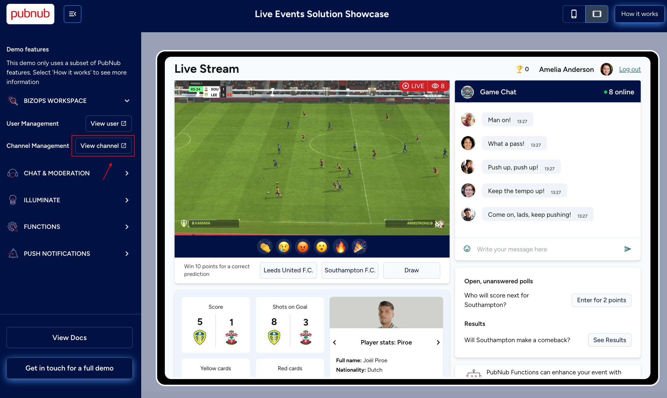 Game Chat channel details