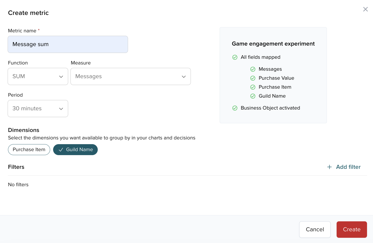 Complete metric — Message sum