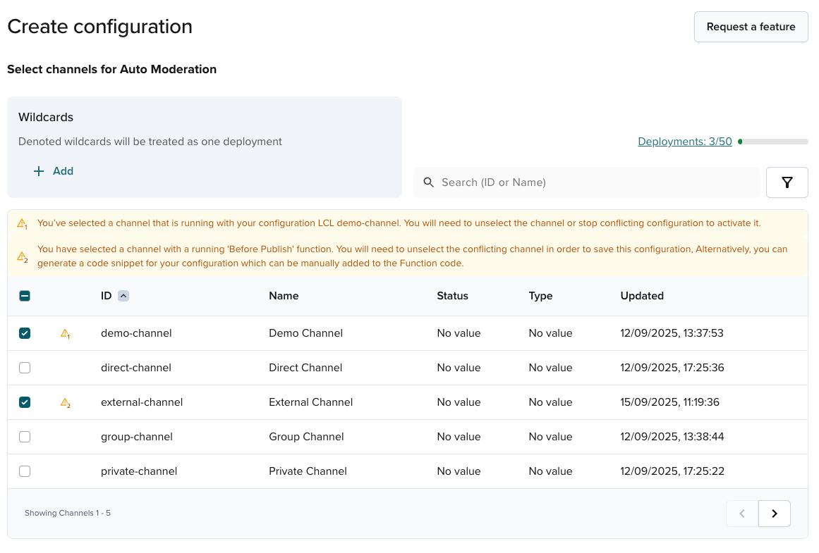 Create configuration conflict screenshot
