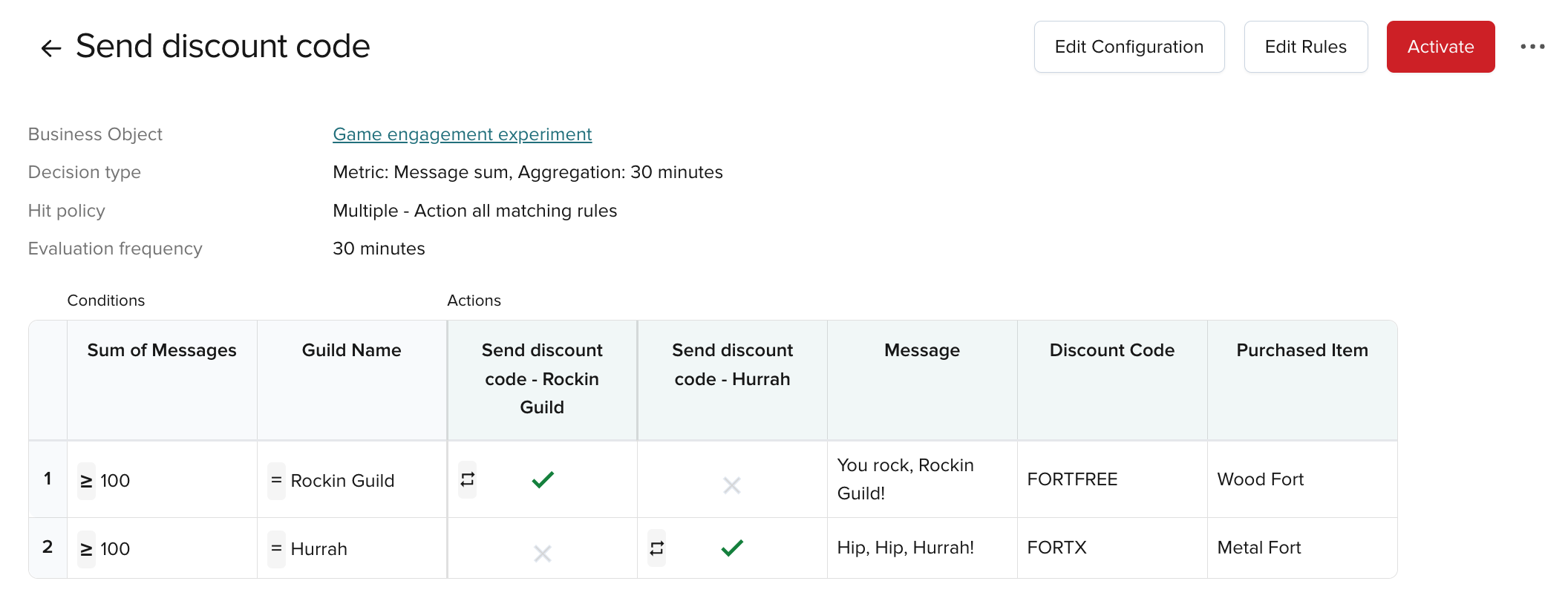 Decision — settings