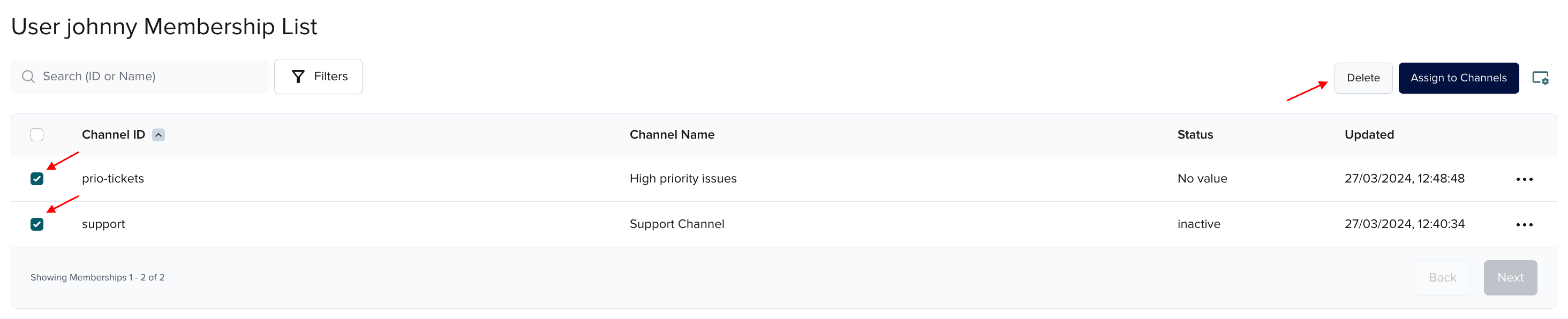 Delete bulk membership