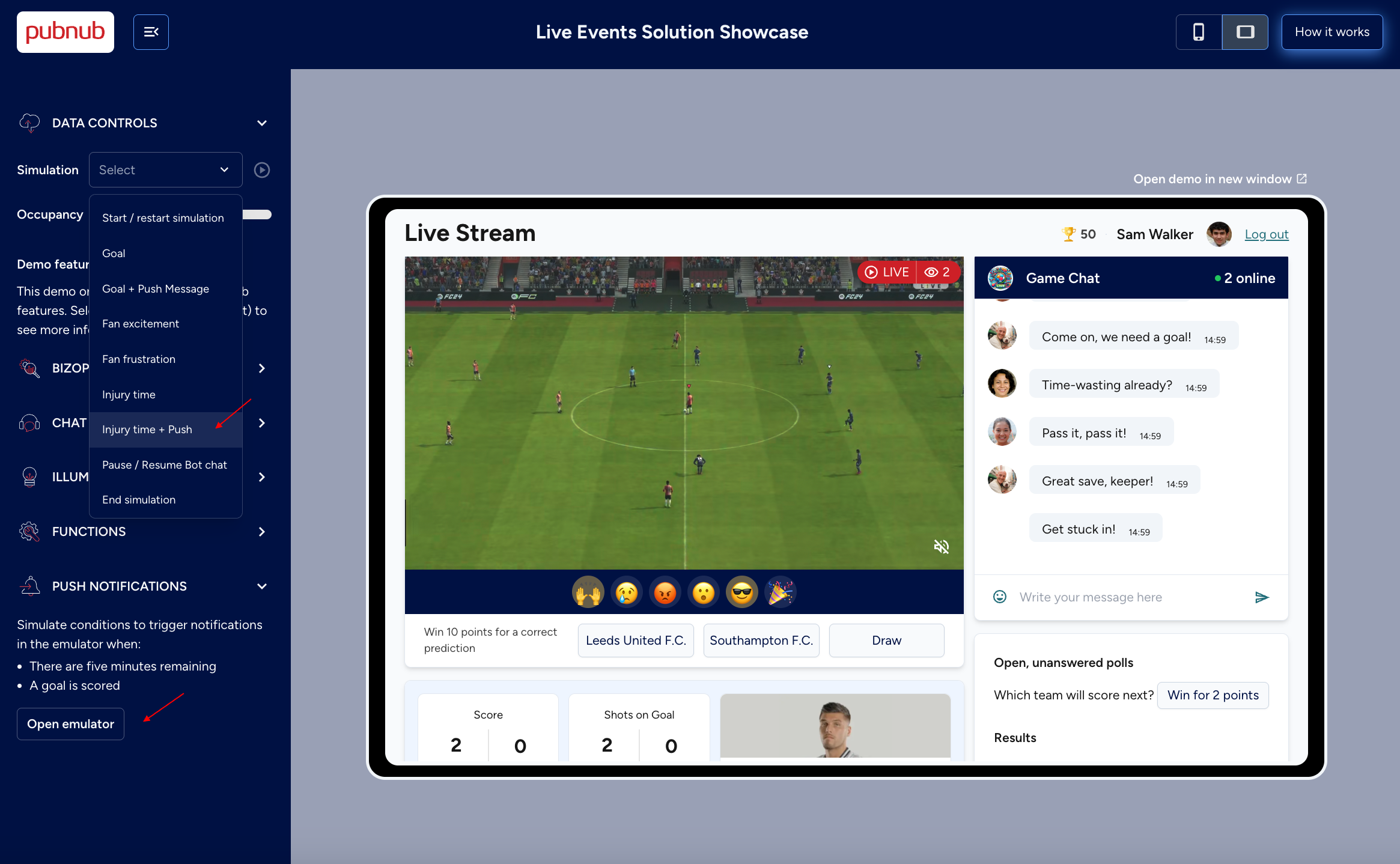 Push Notifications demo - injury time