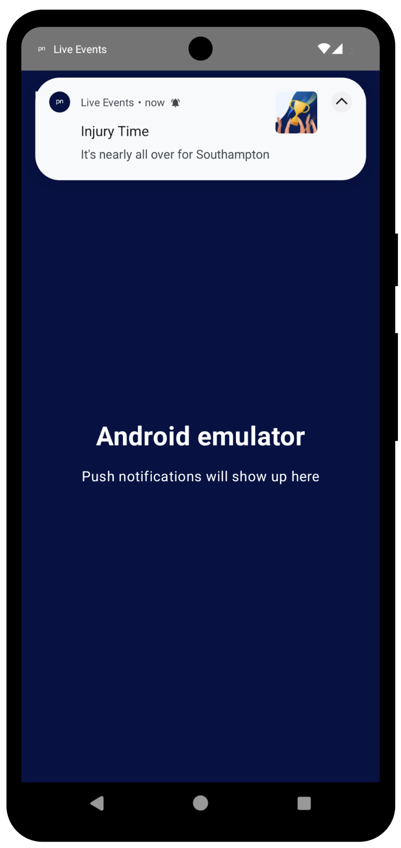 Injury time notification - mobile