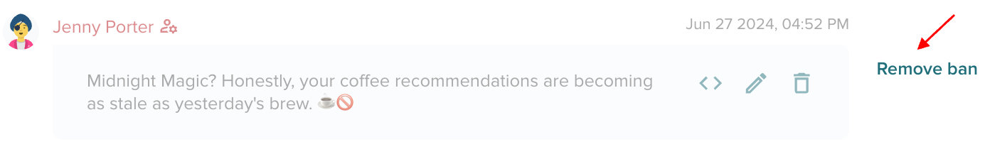 Channel view - unban user