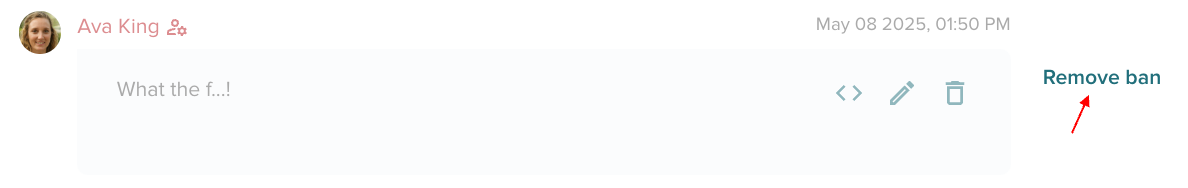 Remove ban