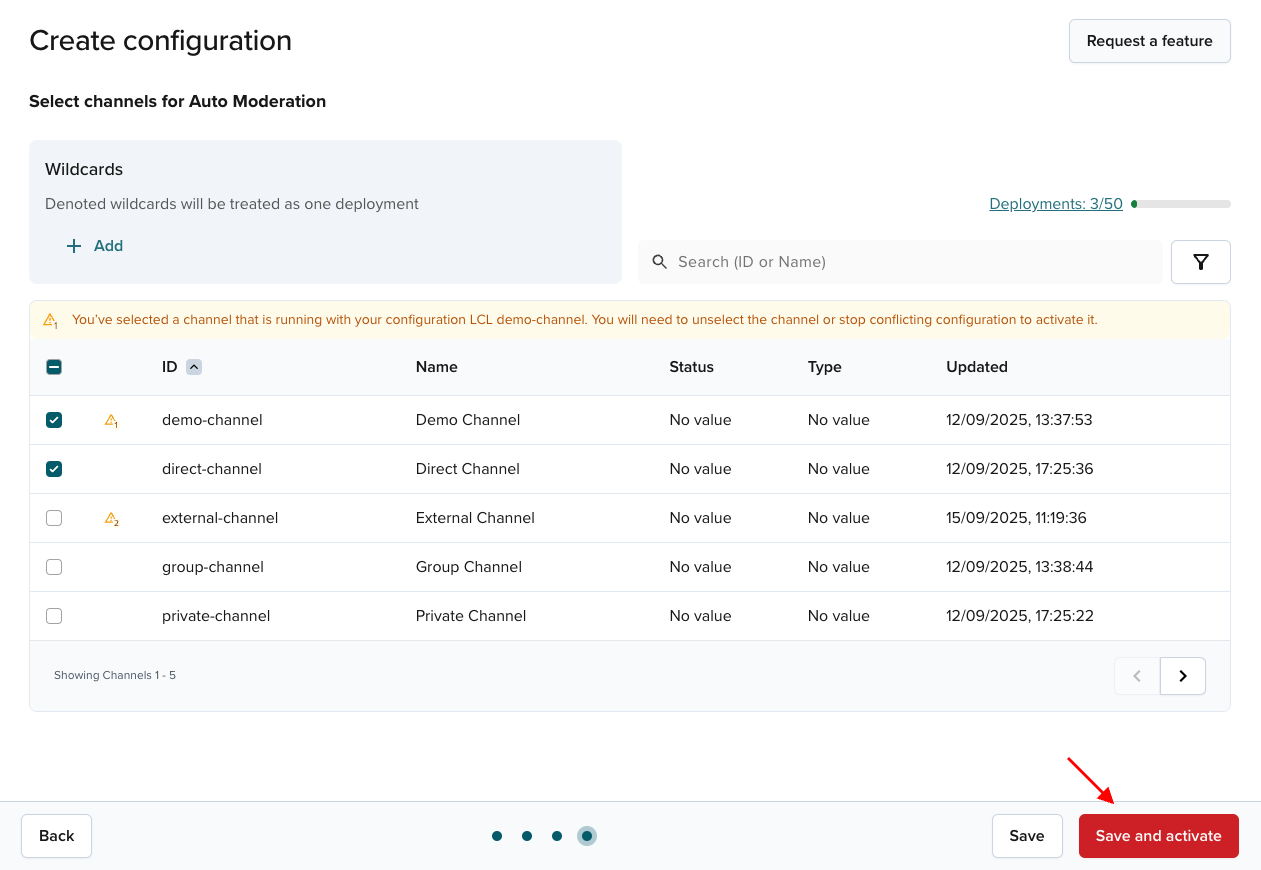 Save and activate new configuration