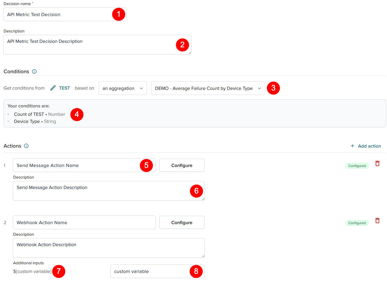 Send Message Action UI