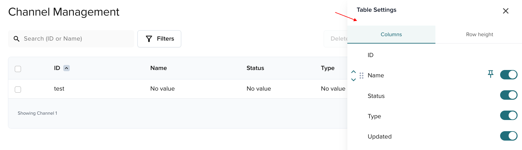 Table settings - details