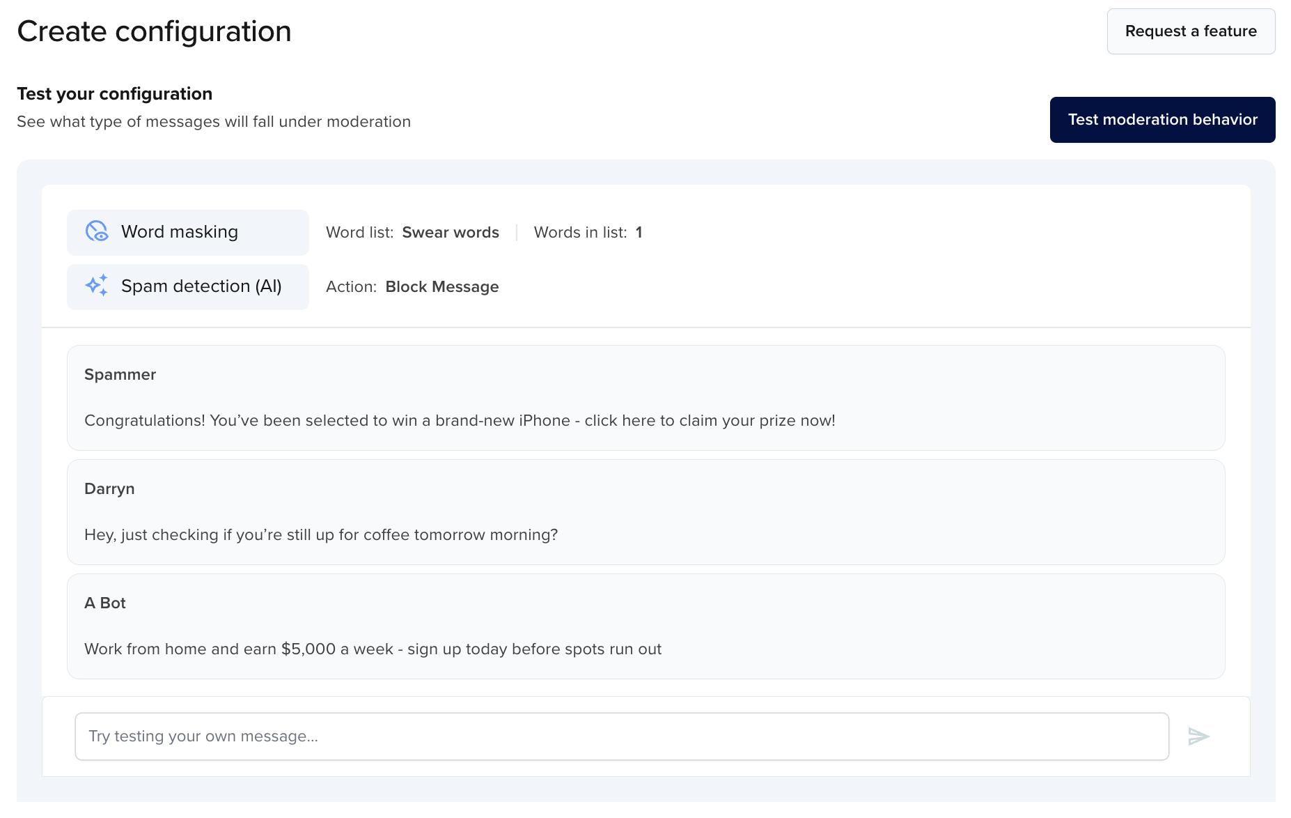 Test Auto Moderation Function