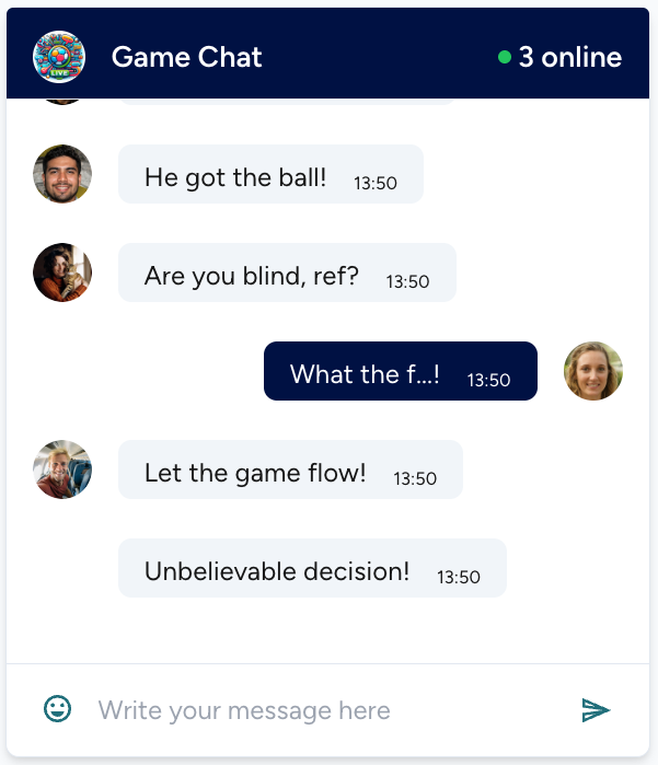 Inappropriate chat message